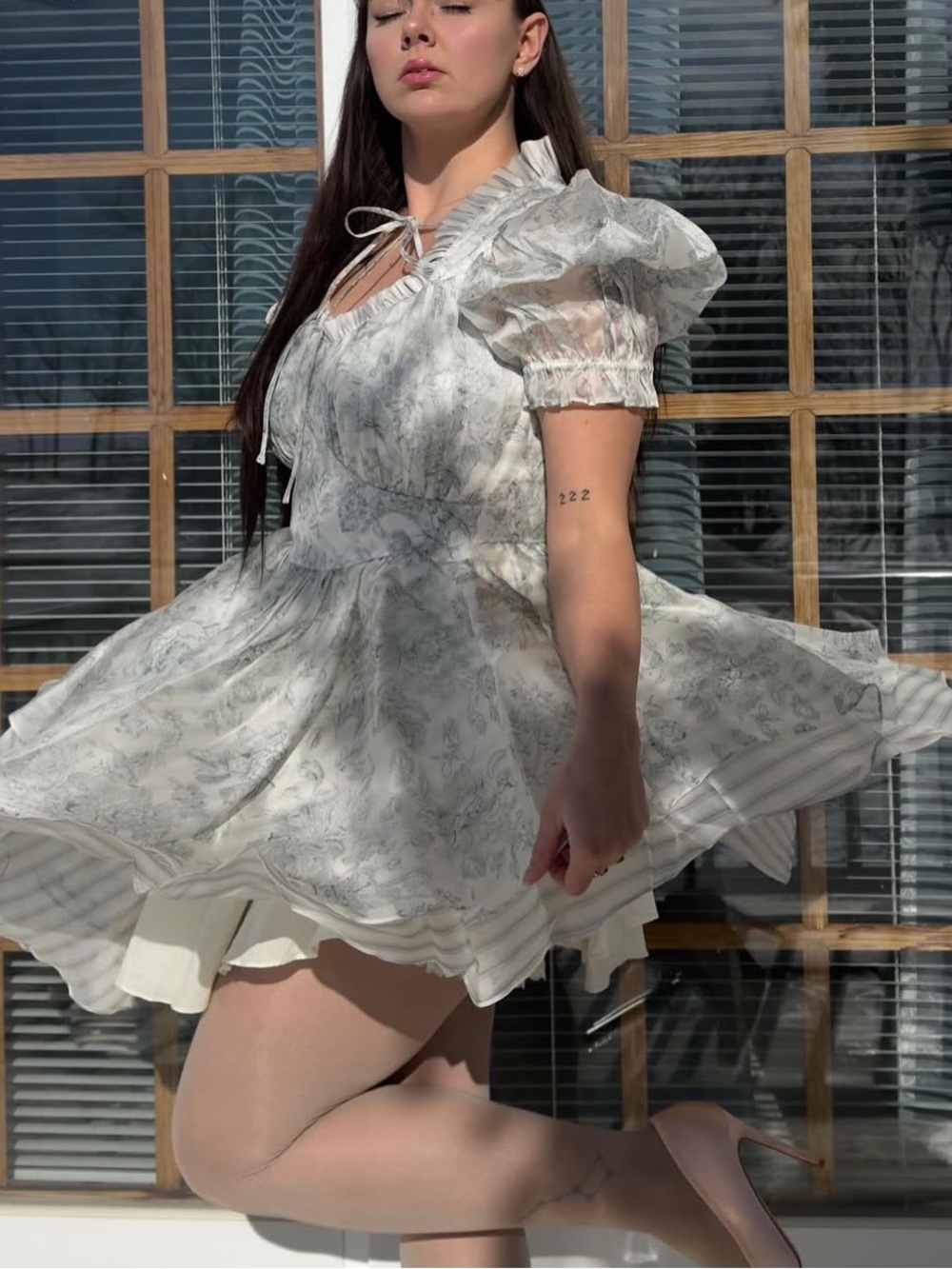 Selkie The Austen Silk Satin Portrait of a Lady Dress - Picture 5 of 13